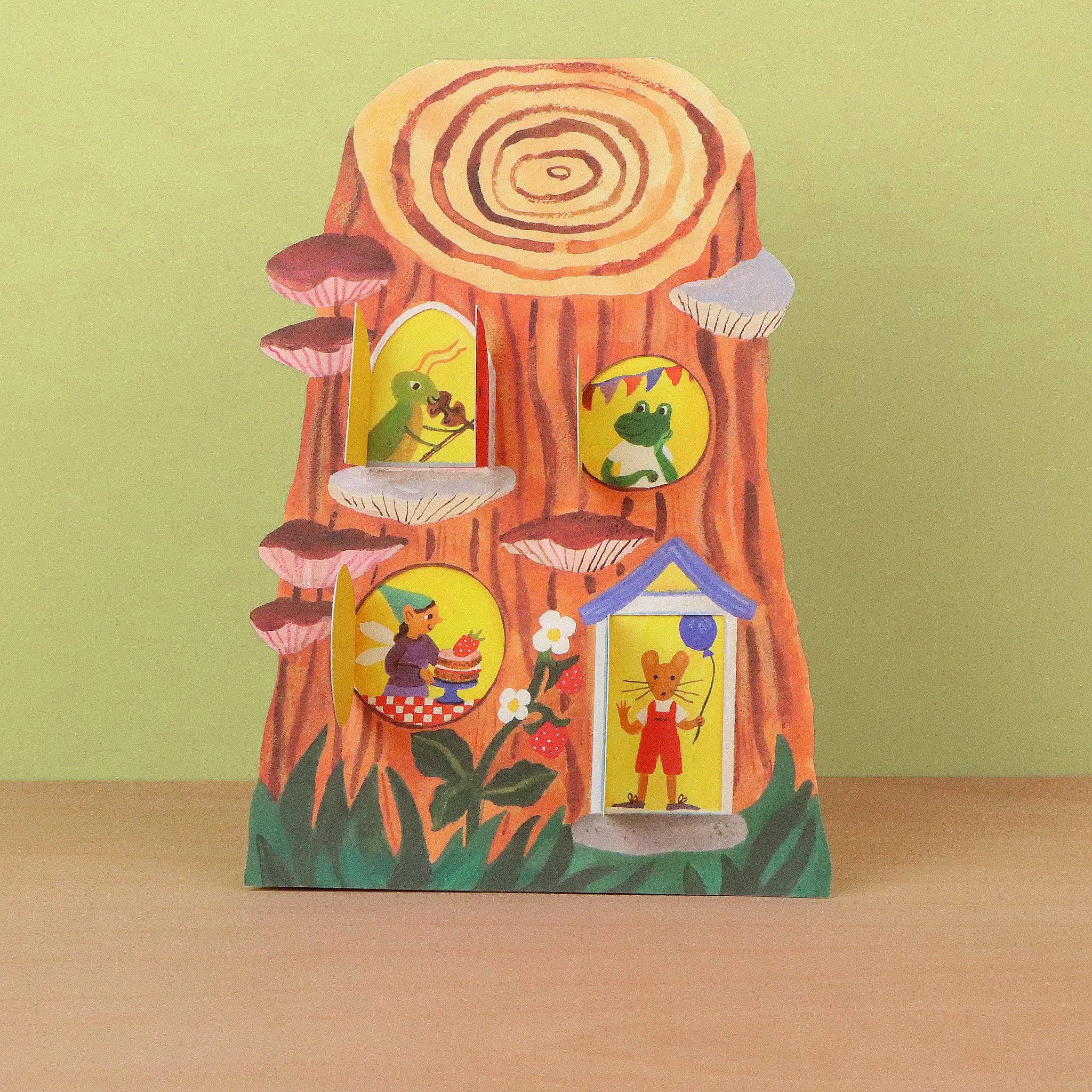 Little Log House 3D Die-Cut Card