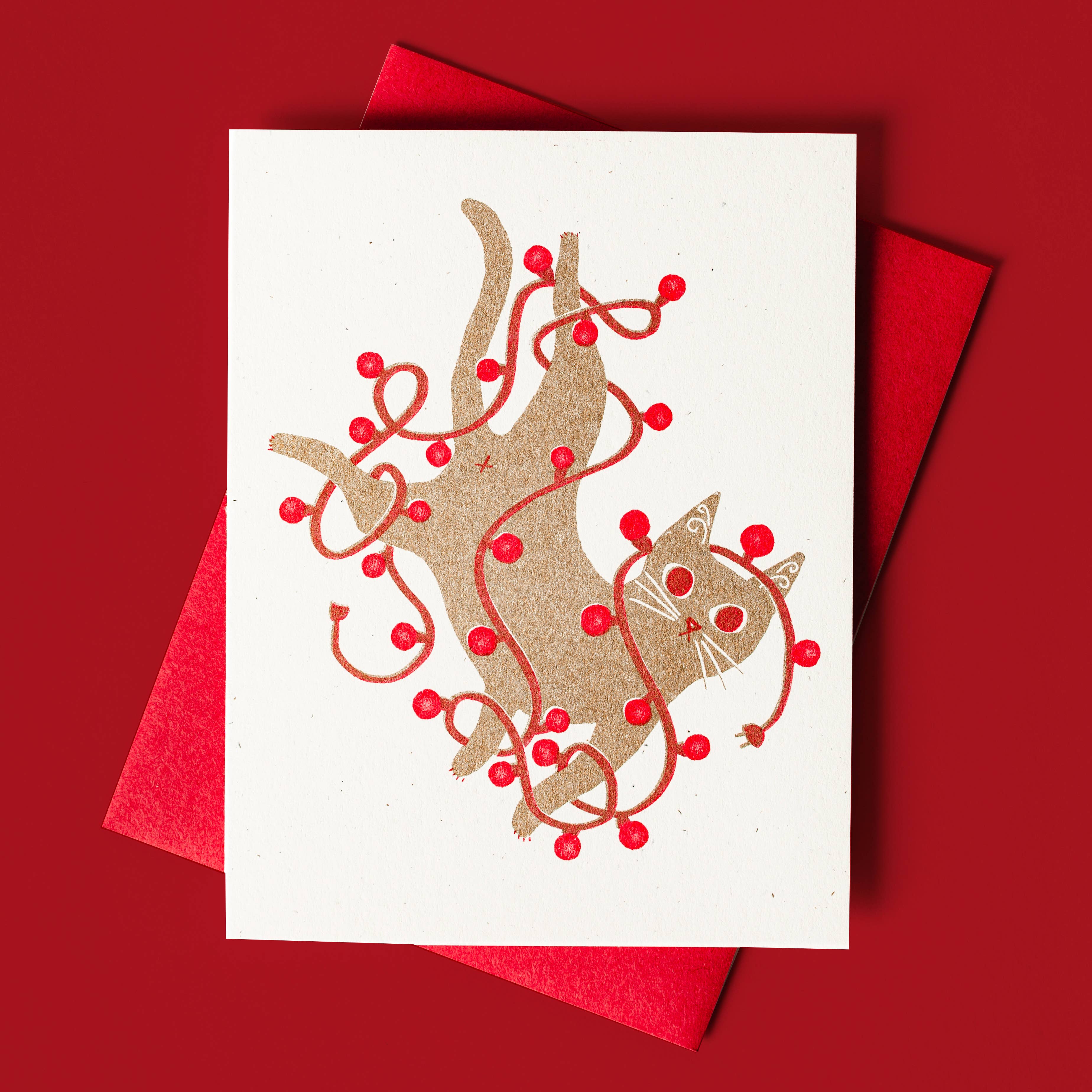 Tangled String Lights Holiday Card