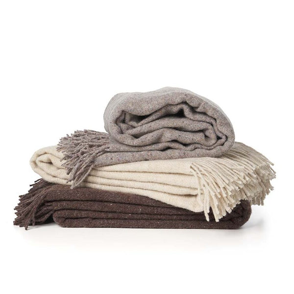 Earth Wool Throw: Light Grey - DIGS