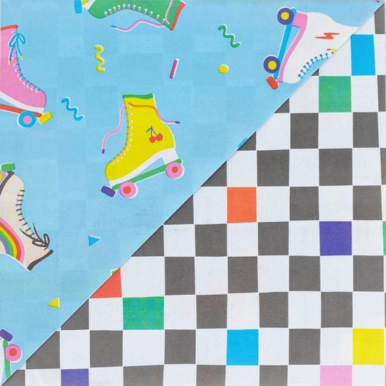 Eco Wrap: Roller Skates/ 80s Check   - DIGS