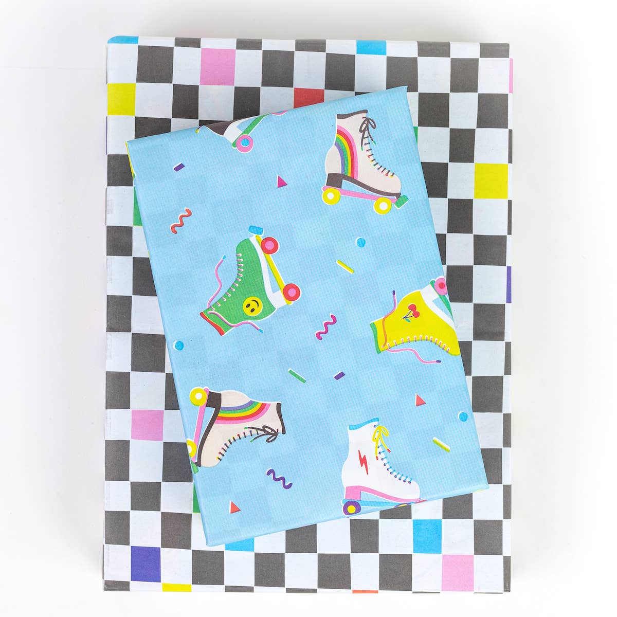 Eco Wrap: Roller Skates/ 80s Check   - DIGS