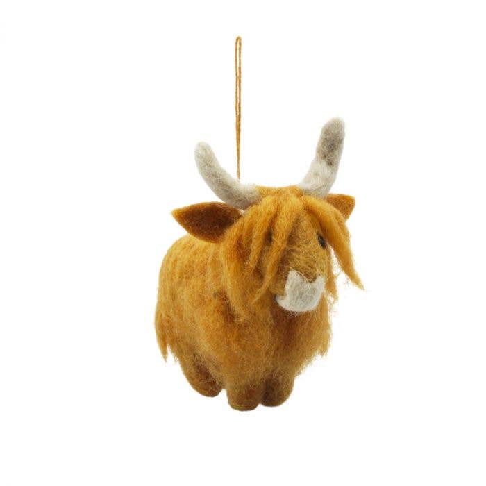 Highland Cow Felt Ornament