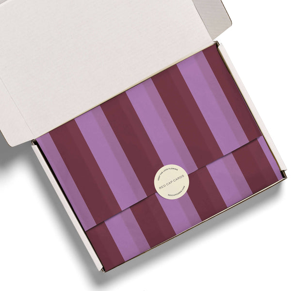 Eggplant and Lilac Stripes Tissue Paper - DIGS
