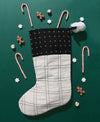 Embroidered Holiday Stocking - Bone/Black - DIGS