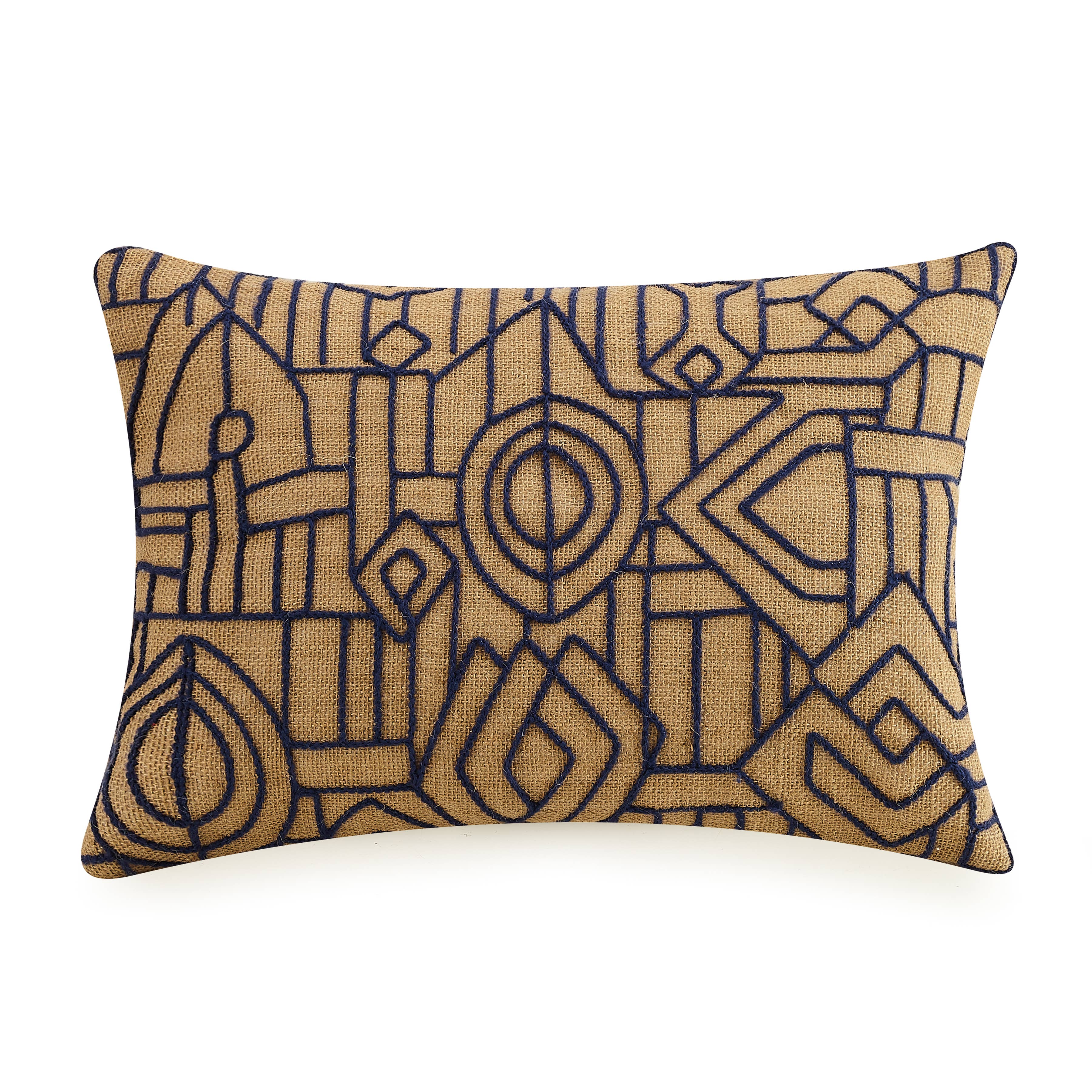 Embroidery Hemp Decorative Pillow - DIGS