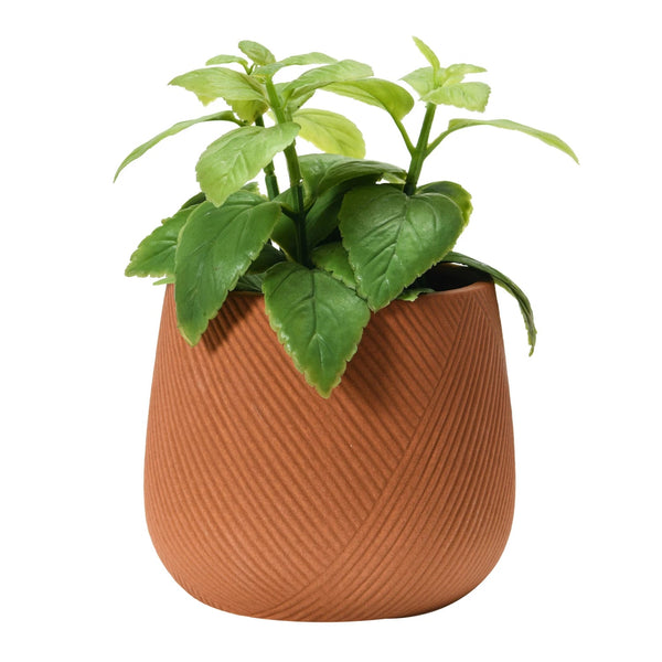 Engraved Terracotta Stoneware Planter - DIGS