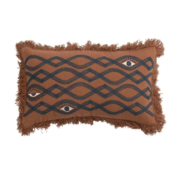 Eyes Embroidered Lumbar Pillow - DIGS