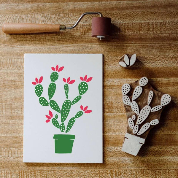 Blooming Cactus Wood Block Printing Kit