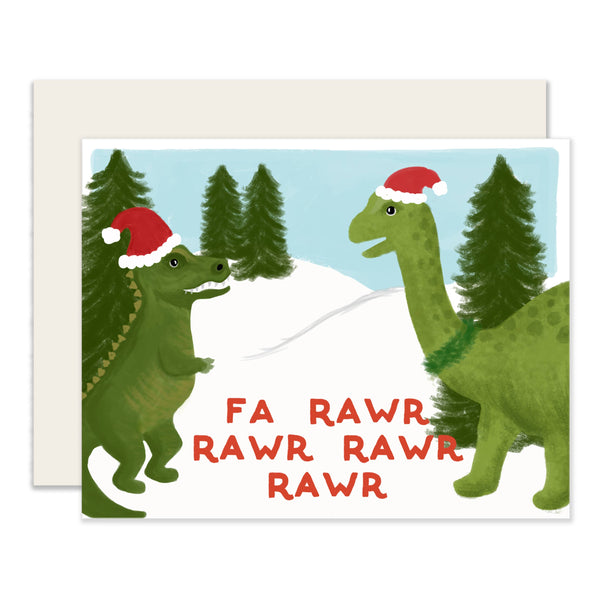 Fa Rawr Rawr Dinosaur Christmas Card - DIGS