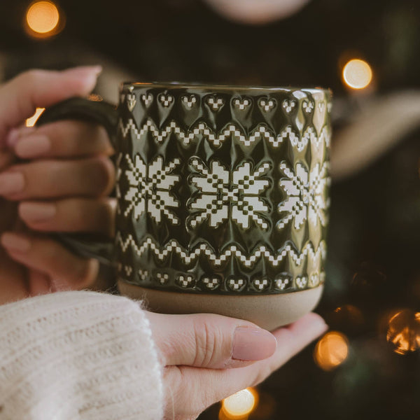 Fair Isle Sweater Stoneware Coffee Mug - DIGS
