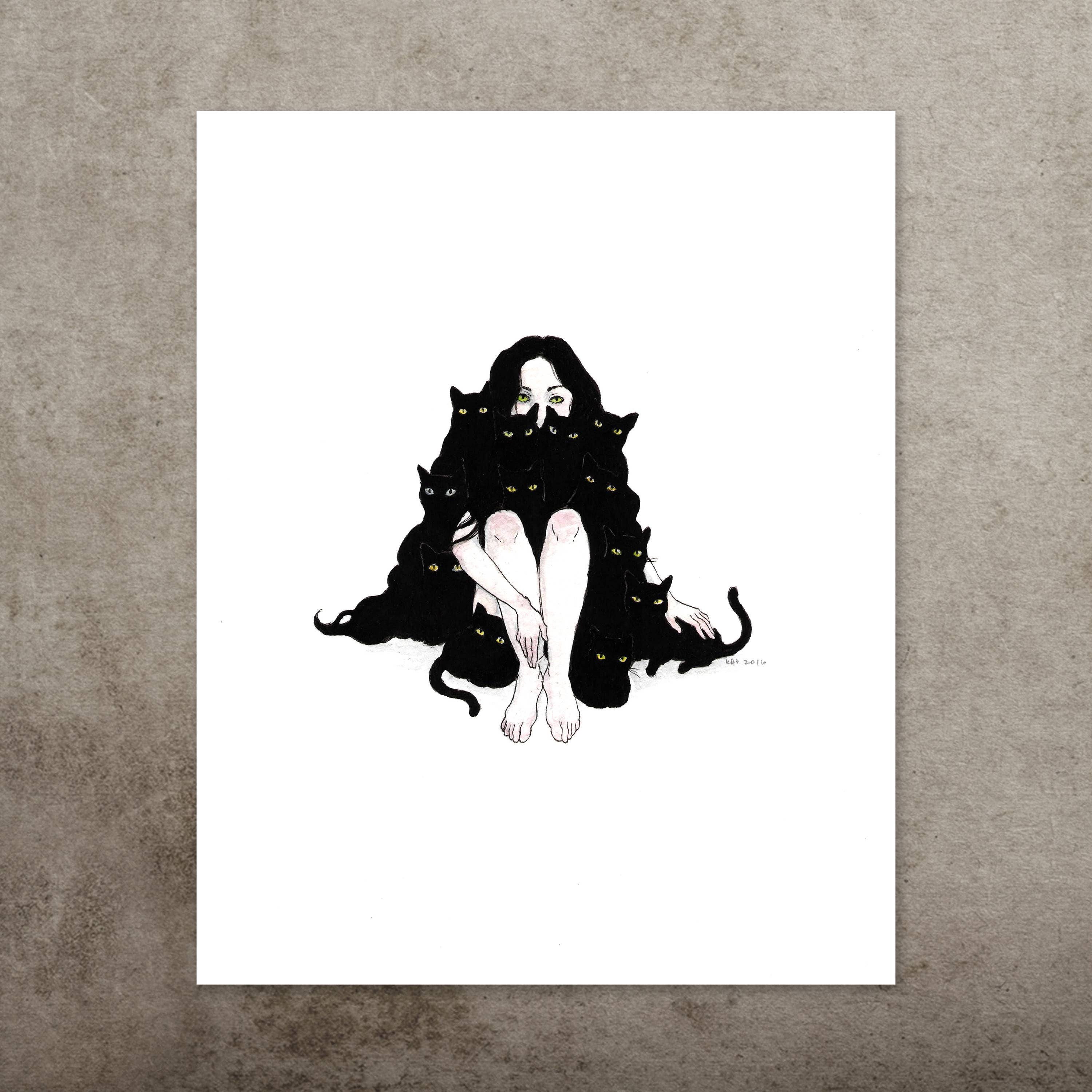 Familiars Black Cat Art Print - DIGS