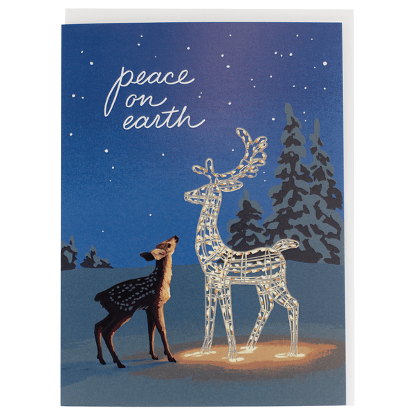 Fawn on a Winter's Night Greeting Card - DIGS