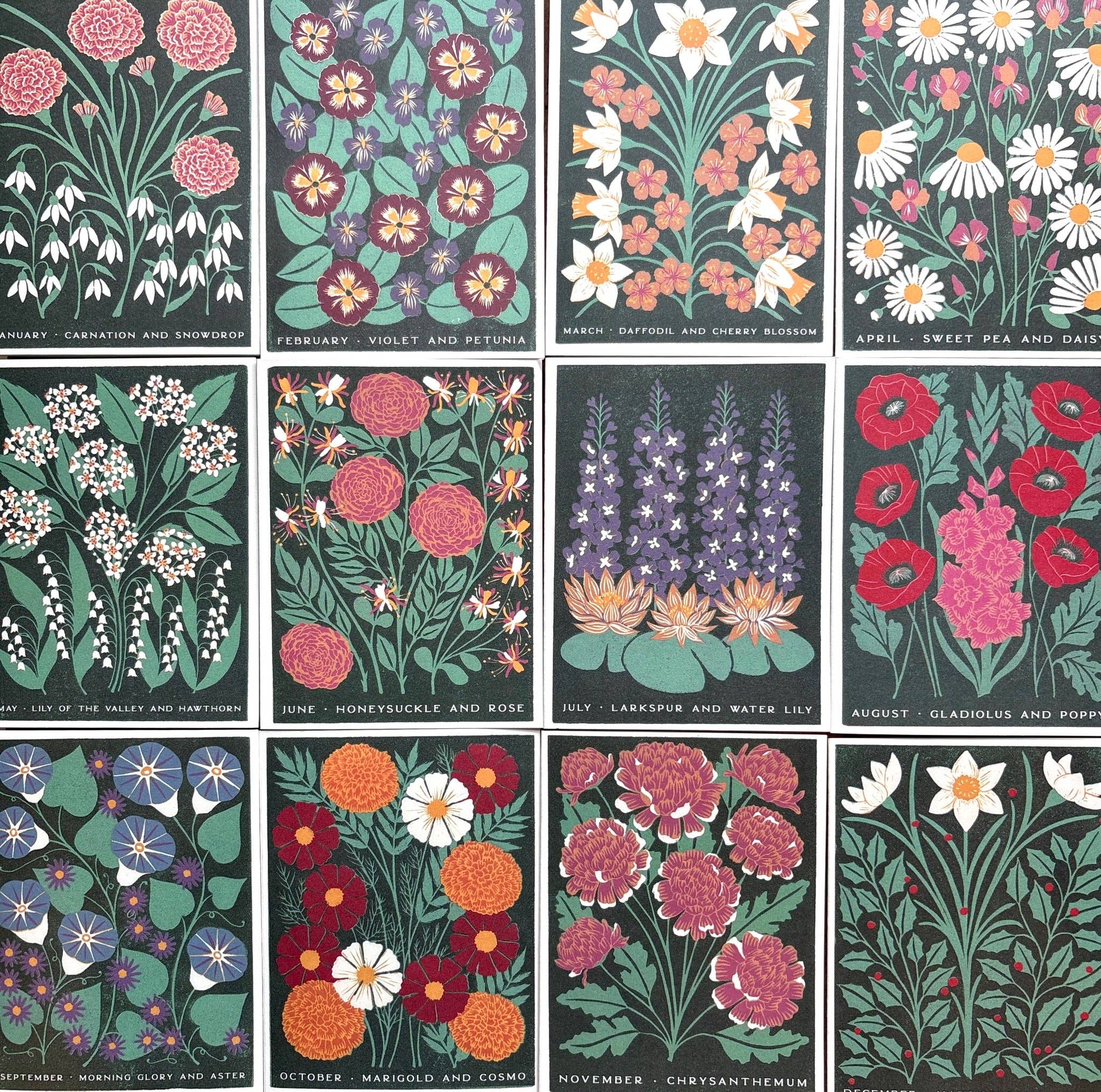 February Month Flowers Card - DIGS