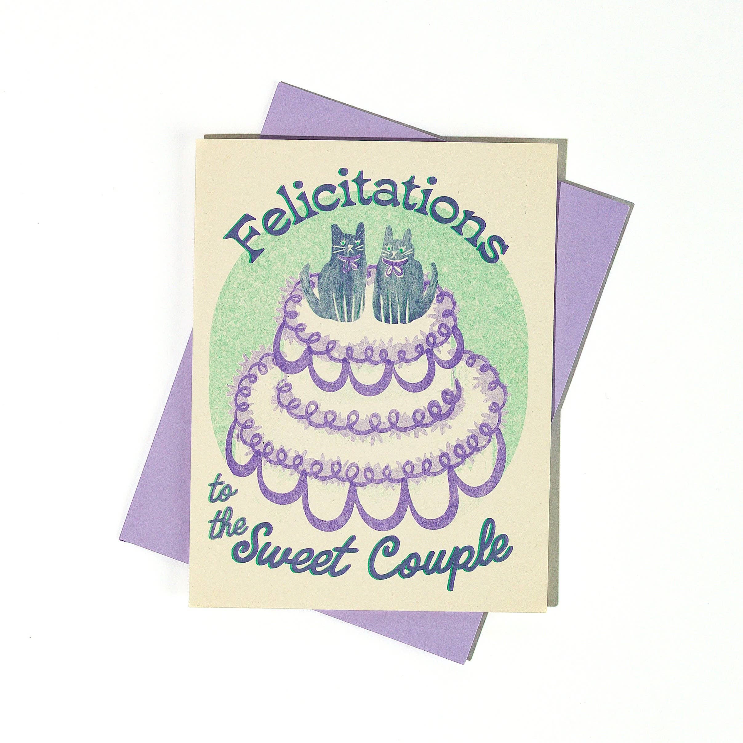 Felicitations to the Sweet Couple Cat Wedding Card - DIGS