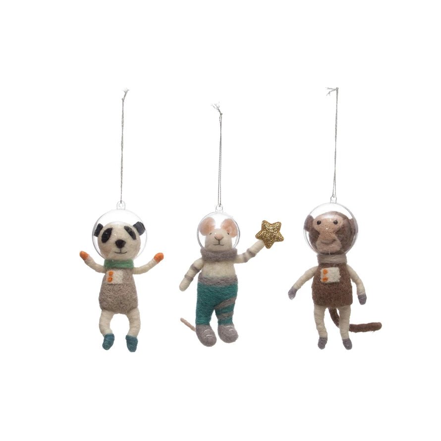 Felt Astronaut Animal Ornament - DIGS