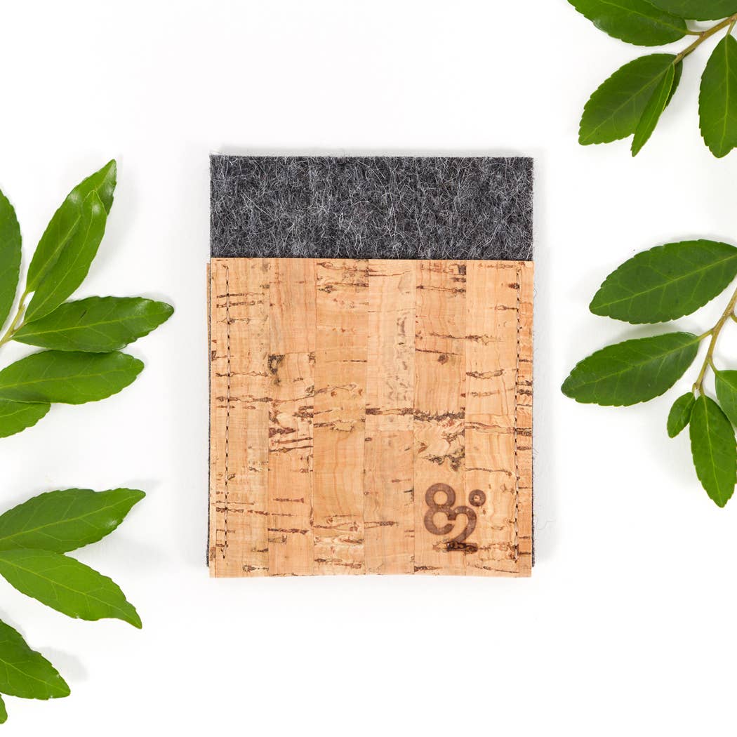 Felt & Cork Card Wallet: Heather Charcoal - DIGS