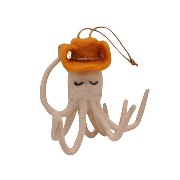 Felt Cowboy Octopus Ornament - DIGS