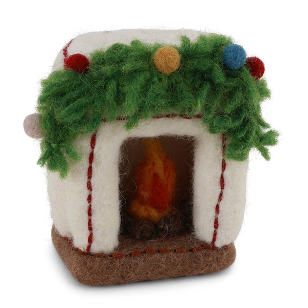 Felt Fireplace w/Garland - DIGS
