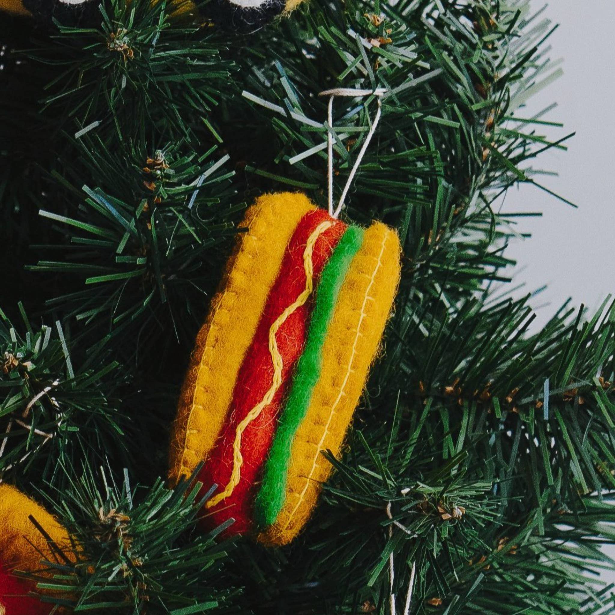 Felt Hot Dog Ornament - DIGS