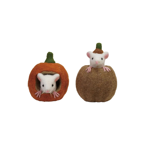 Felt Pumpkin with Mouse - DIGS