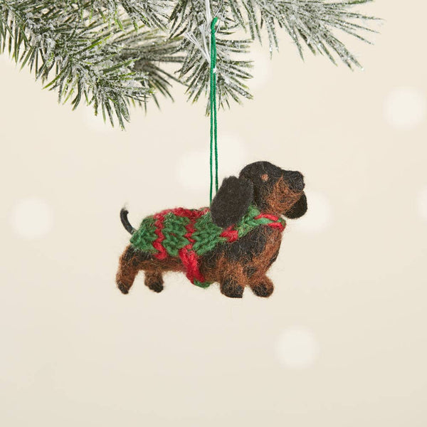 Felted Dachshund Ornament - DIGS