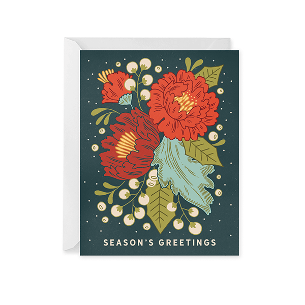 Festive Florals Holiday Card - DIGS