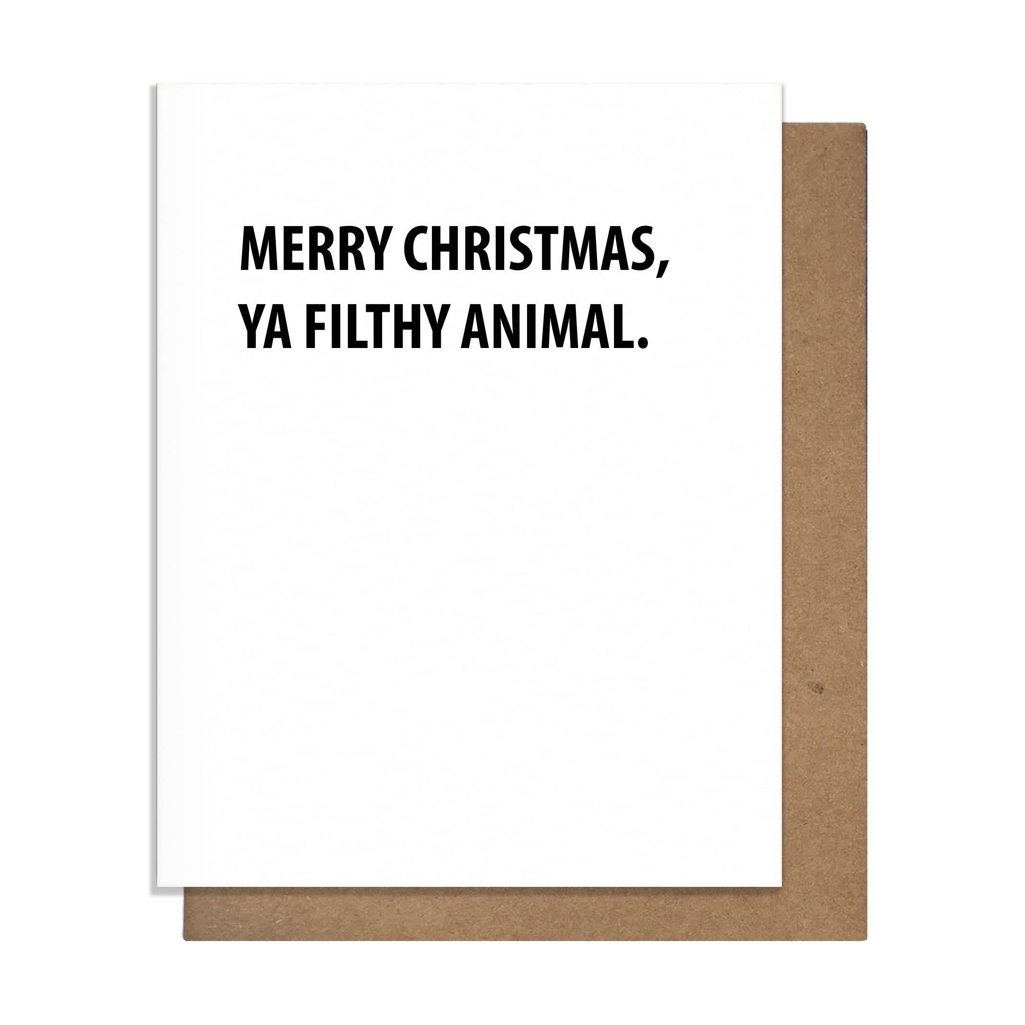 Filthy Animal Christmas Card - DIGS