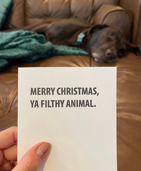 Filthy Animal Christmas Card - DIGS