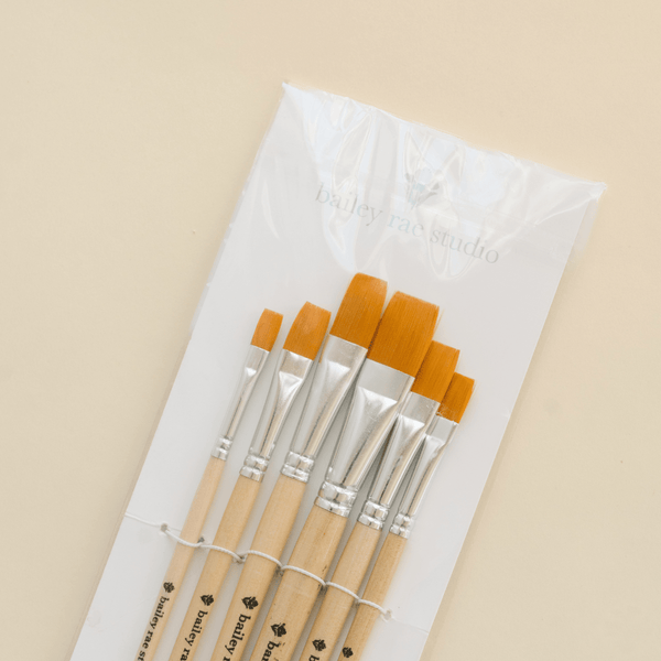 Flat Tip Watercolor Brush Set - 6pc - DIGS