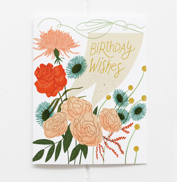 Floral Birthday Wishes Card - DIGS