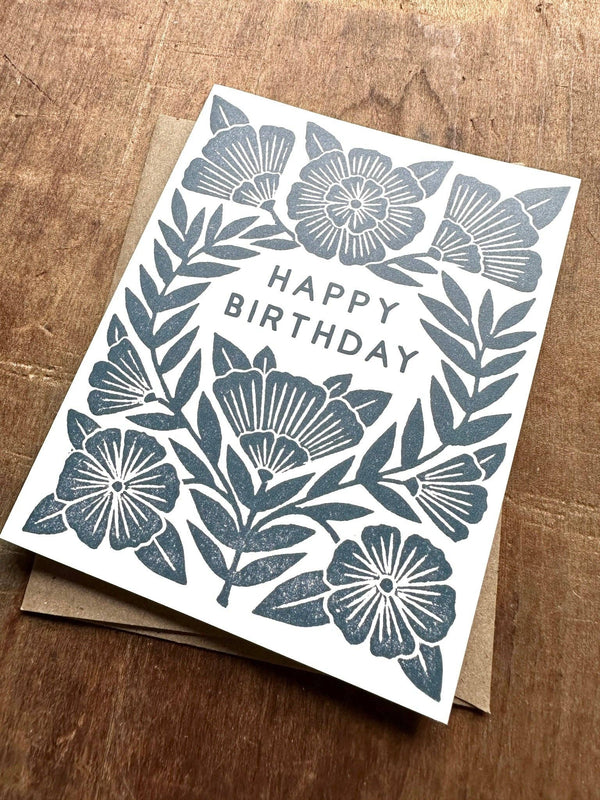 Floral Block Birthday Card - DIGS