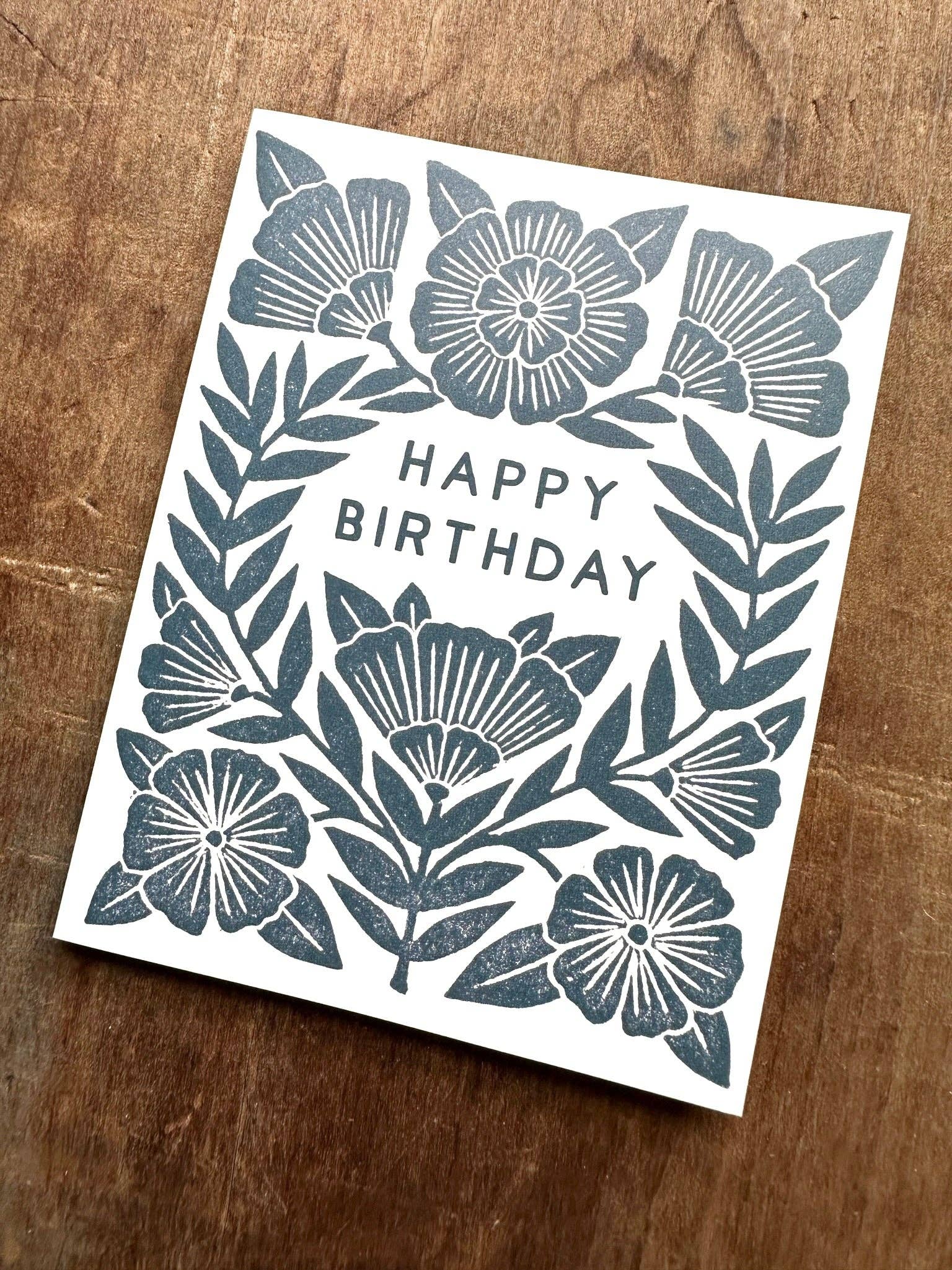 Floral Block Birthday Card - DIGS