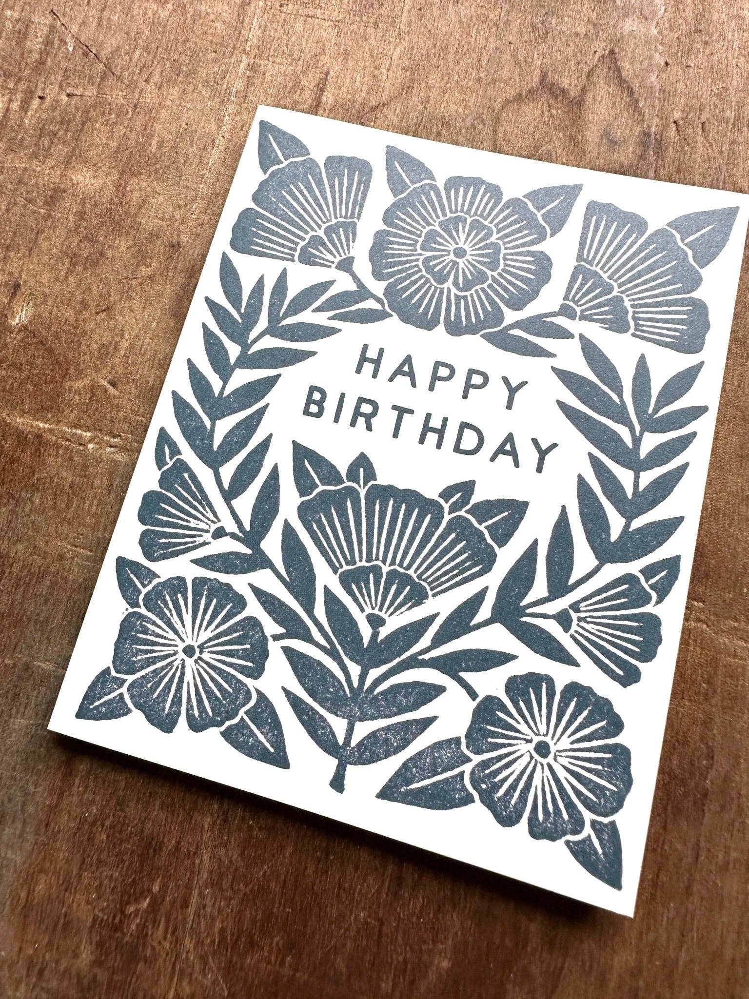 Floral Block Birthday Card - DIGS