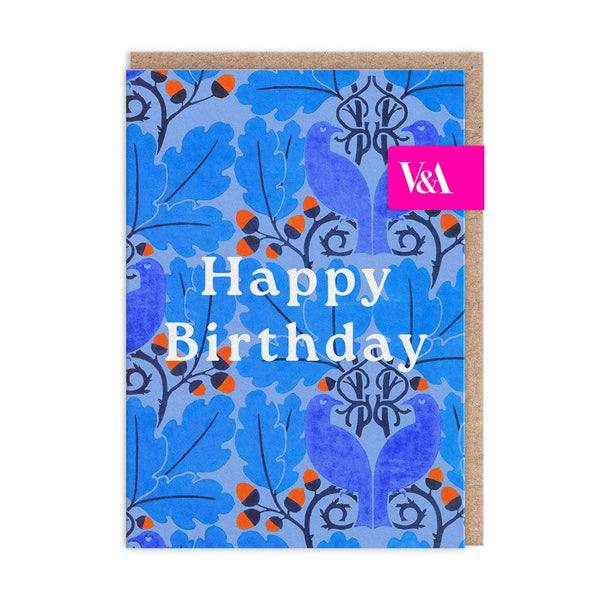 Floral Blue Oak Birthday Card - DIGS