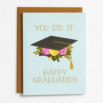Floral Grad Cap Card - DIGS
