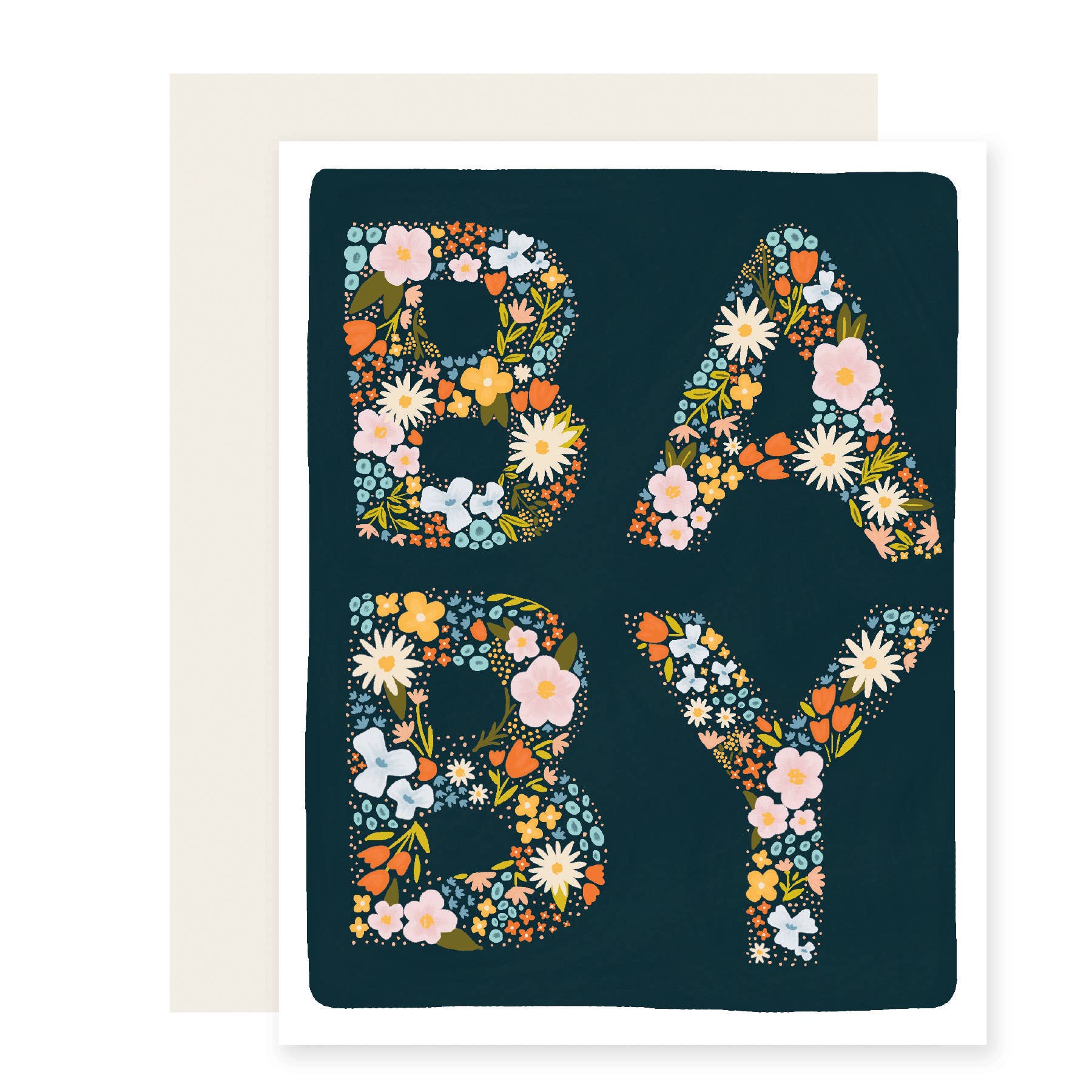 Floral Hello Baby Card - DIGS