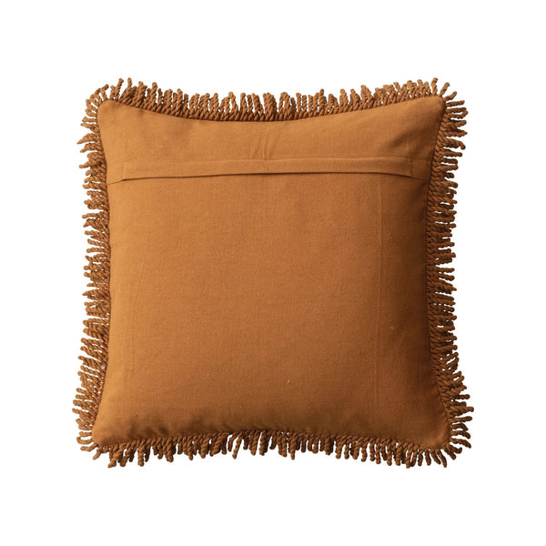 Flower & Fringe Punch Hook Accent Pillow - DIGS