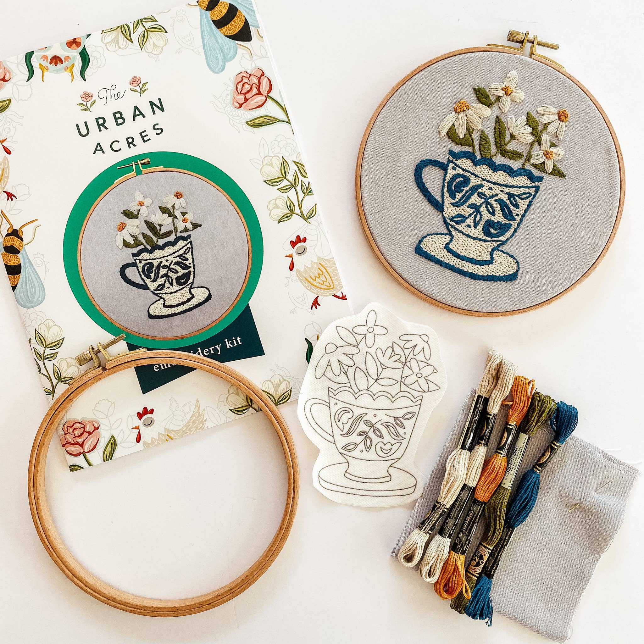 Flowers in a Teacup Embroidery Kit - DIGS
