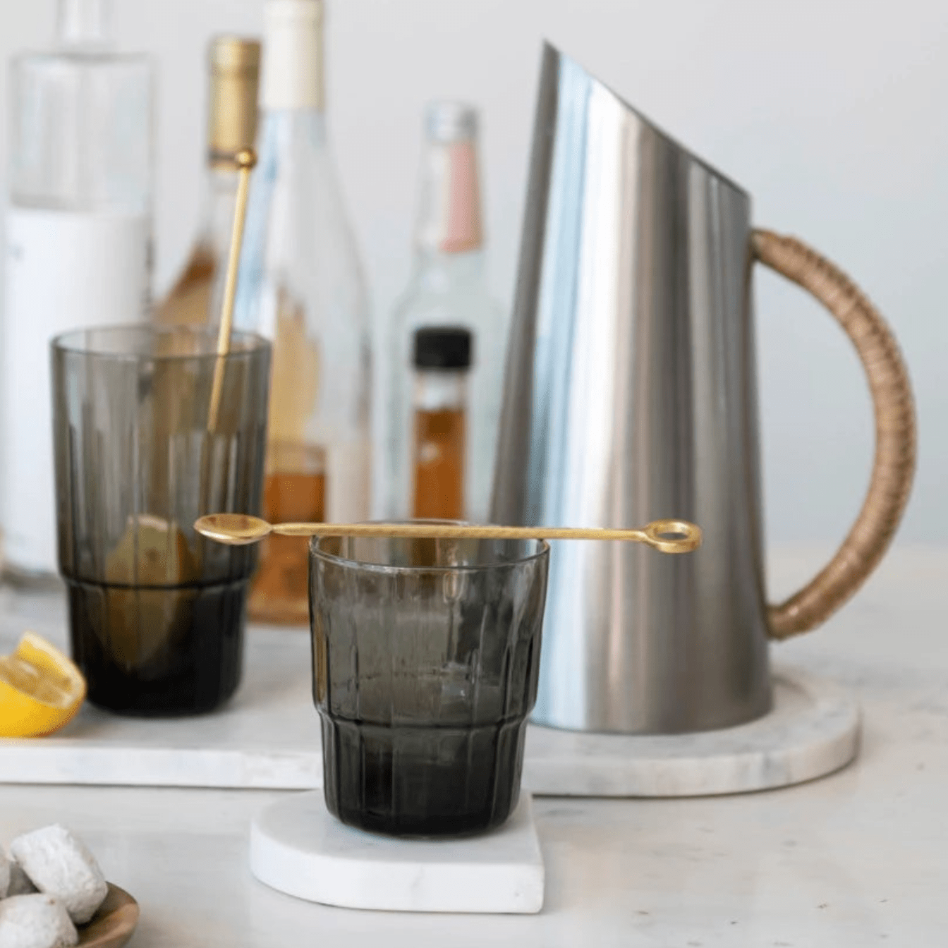 Fluted Gray Drinking Glass - DIGS