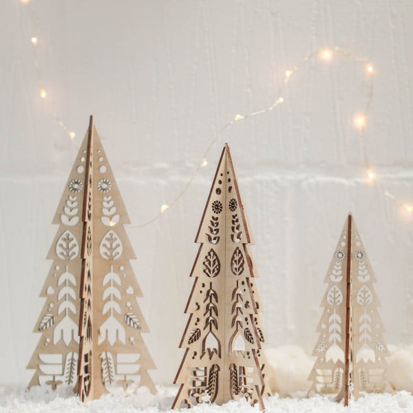 Folk Cutout Christmas Tree Set - DIGS