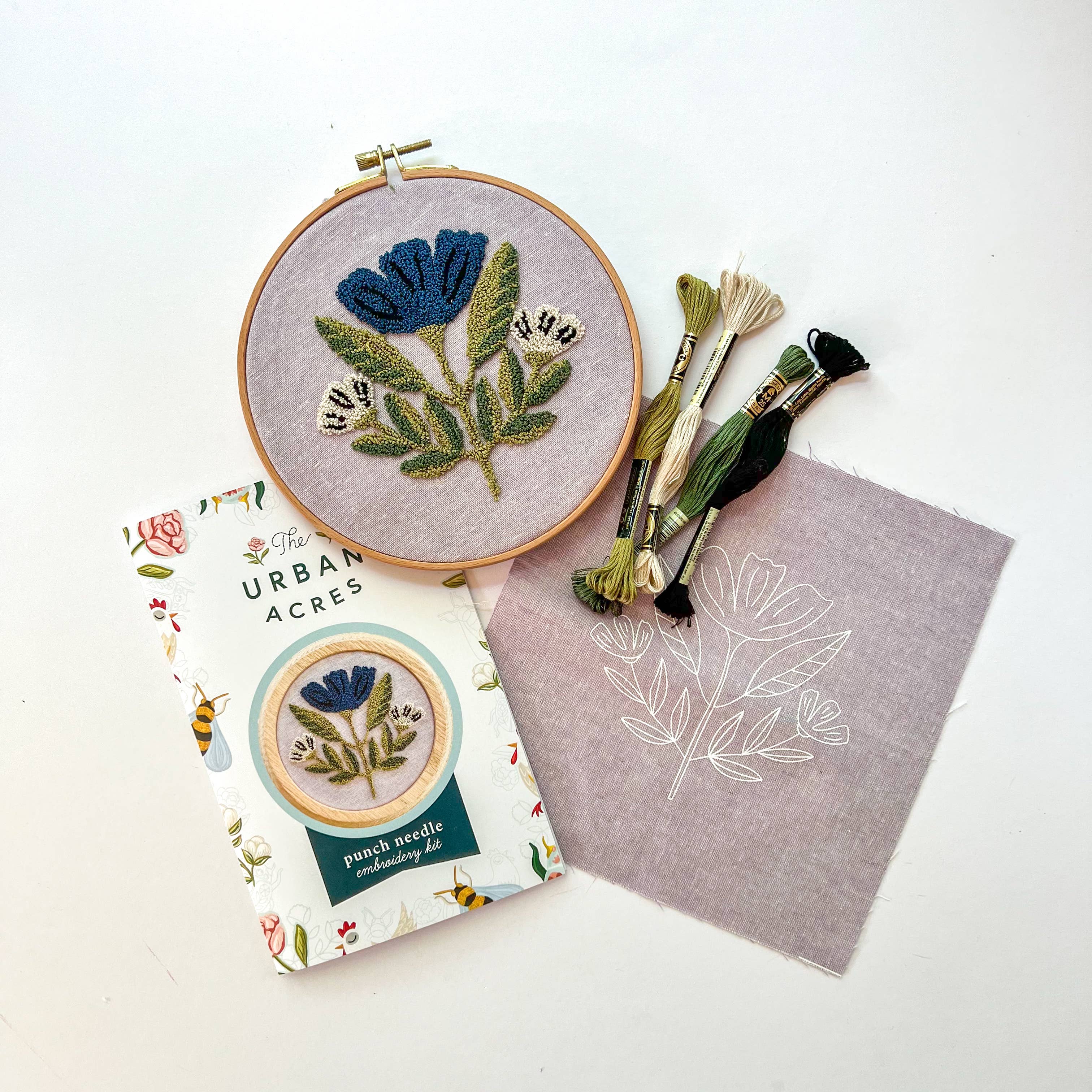 Folk Floral Punch Needle Embroidery Kit - DIGS