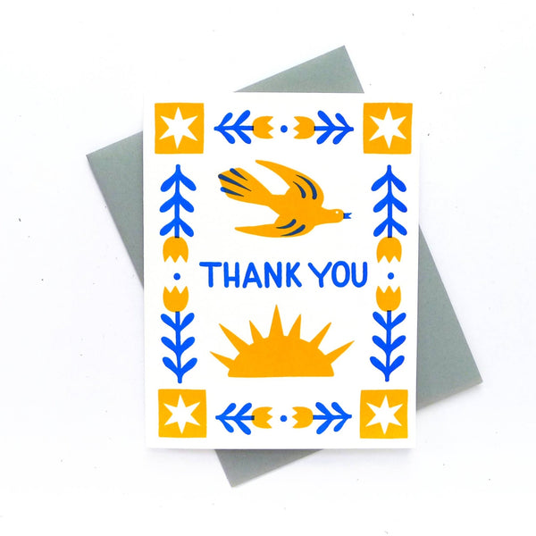 Folk Thank You Card - DIGS