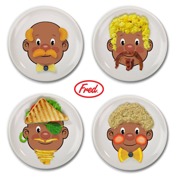 Food Face Dinner Plate: Dark Skin - DIGS