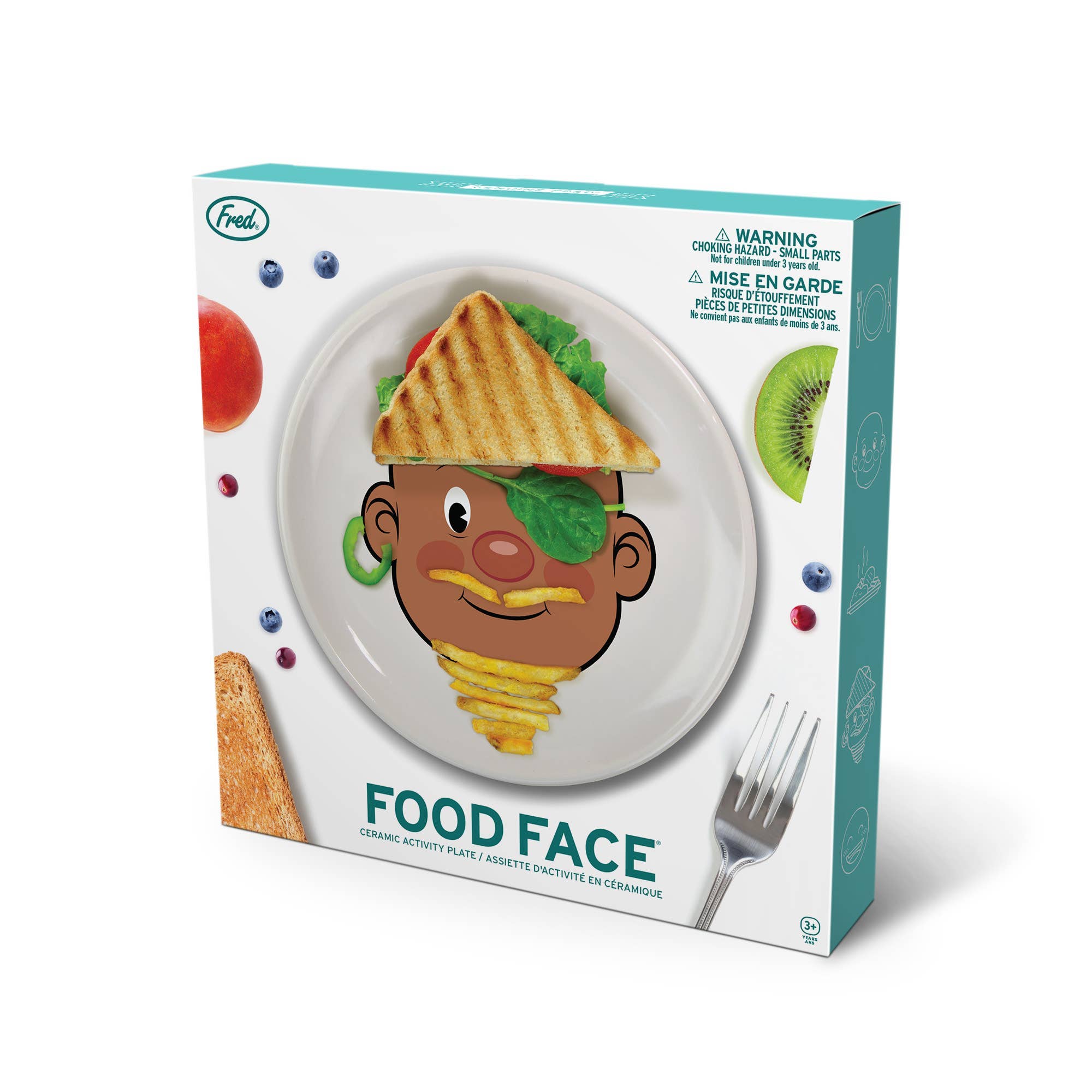 Food Face Dinner Plate: Dark Skin - DIGS