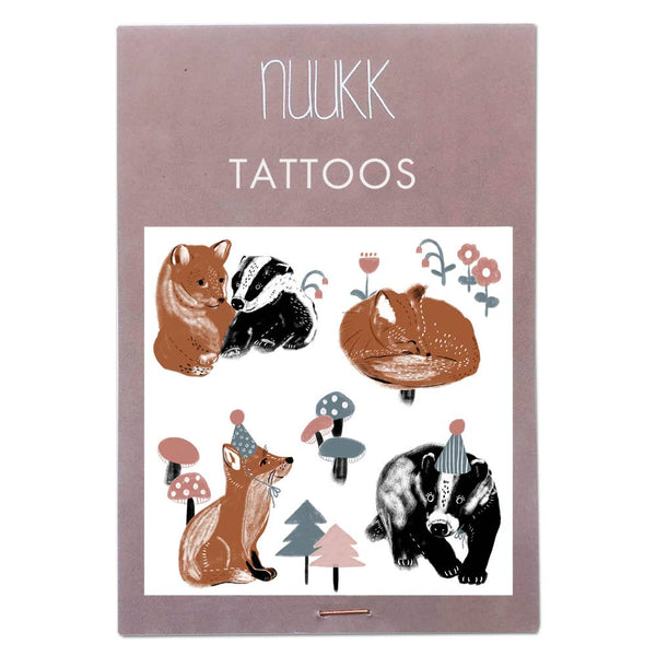 Fox and Badger Tattoo Sheet - DIGS
