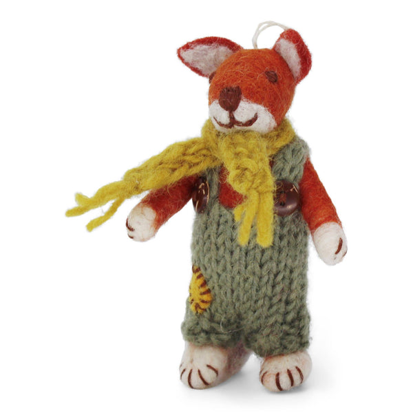Fox w/Ochre Scarf Ornament - DIGS