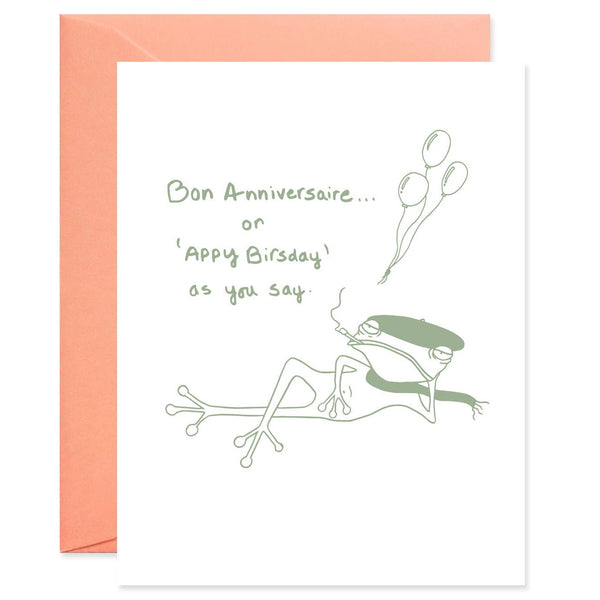 François le Frog says, "Appy Birsday" Card - DIGS