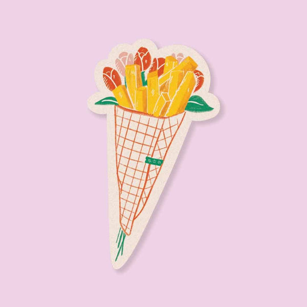 Fries Over Flowers Sticker - DIGS