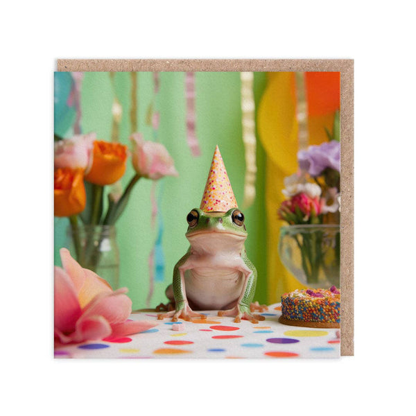Frog At Table Birthday Card - DIGS