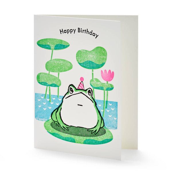 Frog on Lilly Pad Birthday Card - DIGS